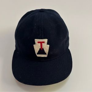 Navy Wool ball cap